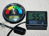 Hygrometers are humidity gauges which are vital for monitoring the correct humidity with a Rainbow boa enclosure